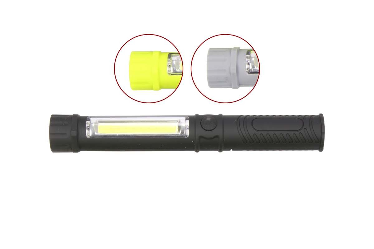 svítilna s 3W COB LED + 1 LED, magnetem a klipem, na 3 baterie AAA - Hlavní obrázek