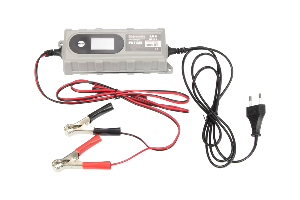 nabíječka autobaterií s LCD displejem, 230V, 12V, pro baterie PB WET, GEL, AGM, LiFePO4, 1,2 - 120Ah - Hlavní obrázek