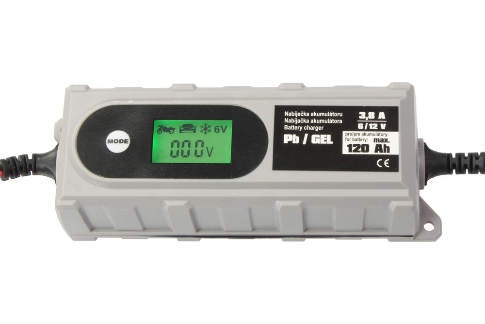 nabíječka autobaterií s LCD displejem, 230V, 12V, pro baterie PB WET, GEL, AGM, LiFePO4, 1,2 - 120Ah - doprovodný obrázek 1