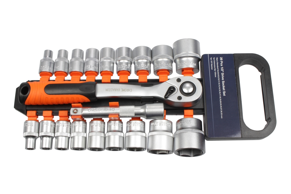 gola sada 1/2", 6ti hran 8 - 32 mm, v pořadači, 20 dílů - Hlavní obrázek