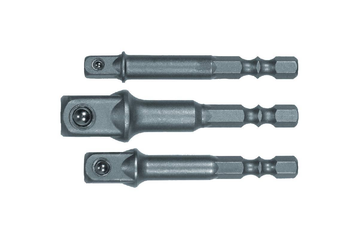 adaptéry 1/4" pro 1/4" - 3/8" - 1/2" hlavice, pro elektrické nářadí, sada 3 díly - Hlavní obrázek