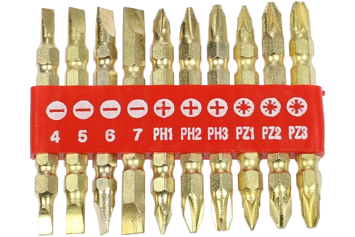bity 1/4", PL - PH - PZ, délka 50 mm, oboustranné, sada 10 dílů, maximální zatížení 25 Nm - Hlavní obrázek