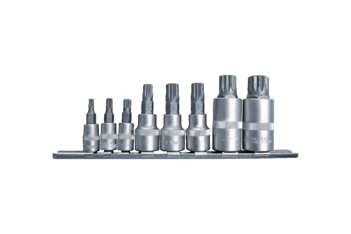 hlavice zástrčné 1/4" - 3/8" - 1/2", XZN M4 - M16, sada 8 dílů - Hlavní obrázek