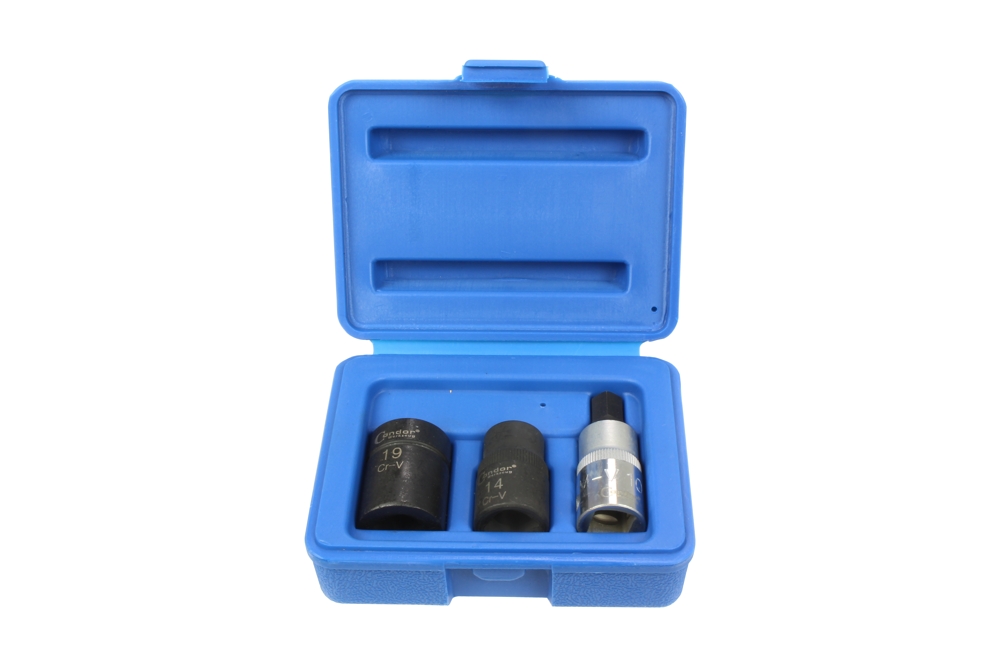 hlavice zástrčná a nástrčné 1/2", 5ti hran 10 - 19 mm, na brzdy, sada 3 díly - Hlavní obrázek