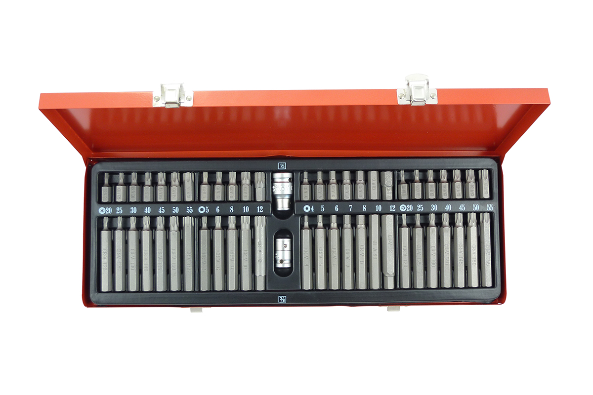 bity 10 mm, Inbus - Torx - XZN, adaptér 3/8" a 1/2", sada 54 dílů - Hlavní obrázek