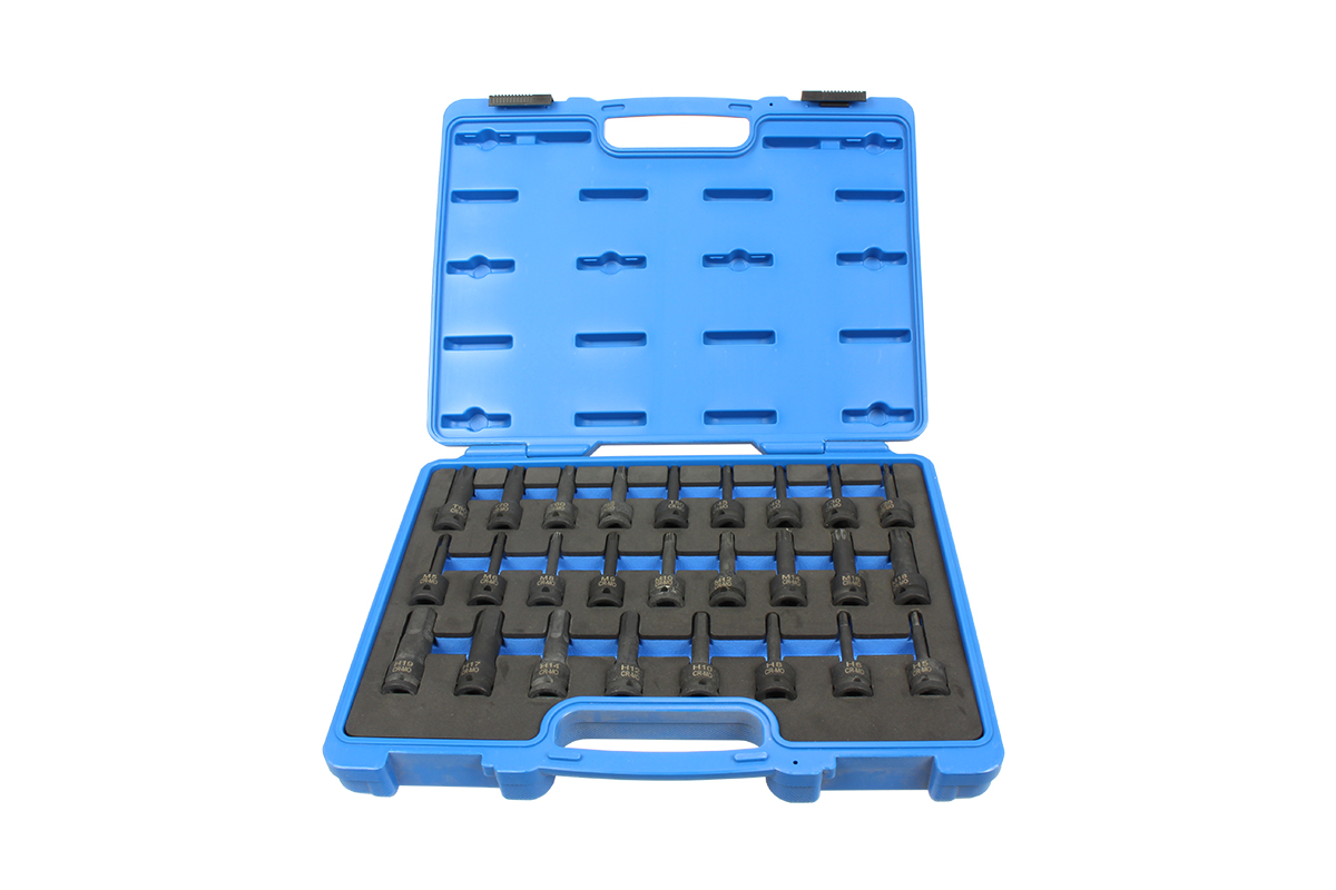 hlavice zástrčné 1/2", Inbus 5-19 mm, Torx T25 -T80, XZN M5-M18, délka 78 mm, tvrzené, sada 26 dílů - Hlavní obrázek