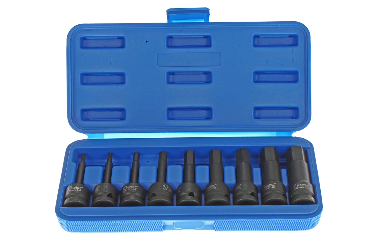 hlavice zástrčné 1/2", Inbus 3/16" - 11/16", tvrzené, sada 9 dílů - Hlavní obrázek