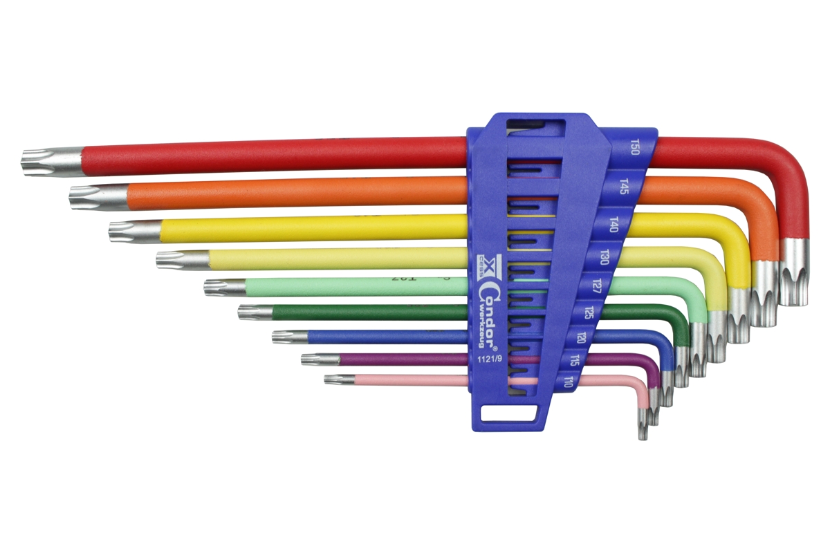 klíče zástrčné Torx T10 - T50, Multicolor, sada 9 dílů - Hlavní obrázek
