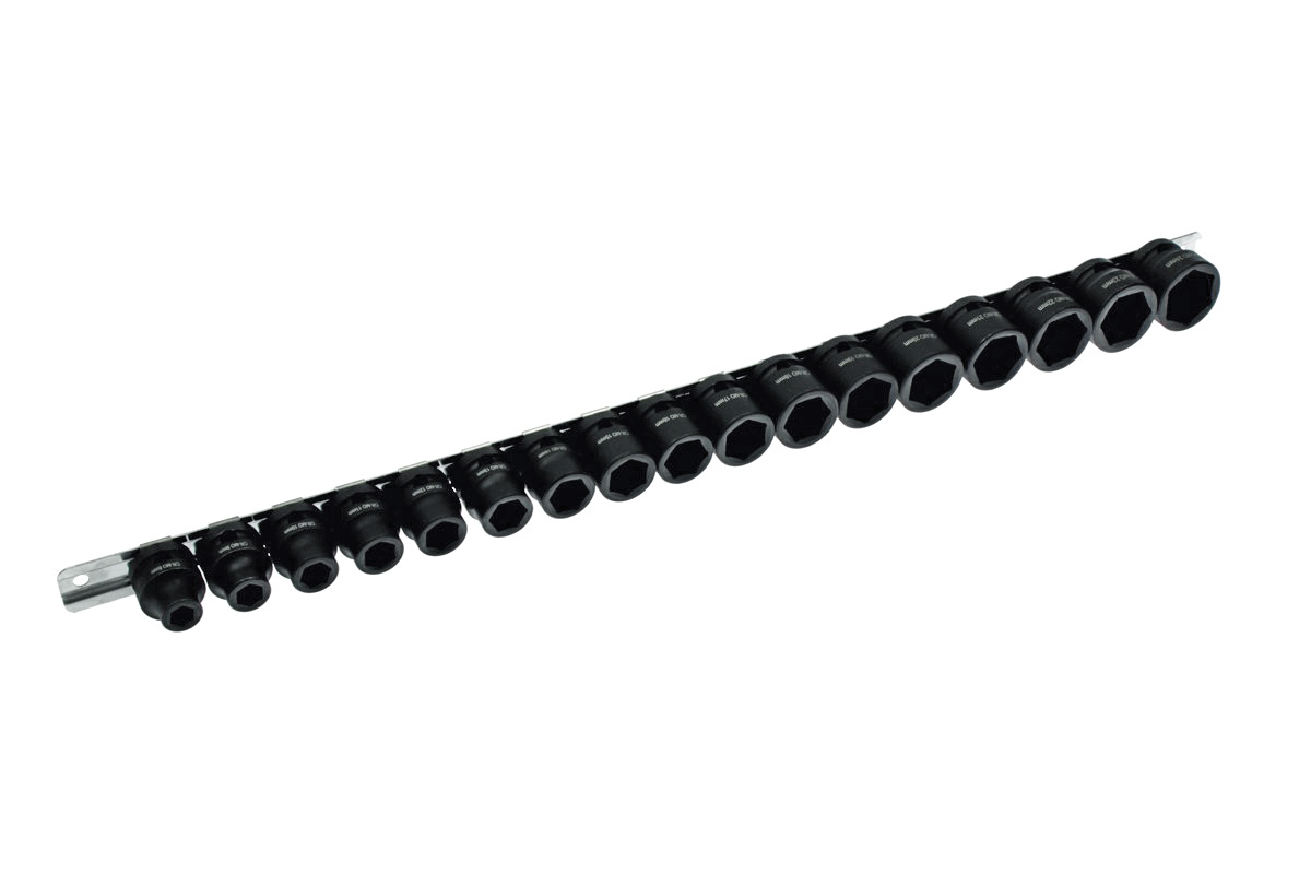 hlavice nástrčné 1/2", 6ti hran 8 - 24 mm, extra krátké, tvrzené, sada 17 dílů - Hlavní obrázek