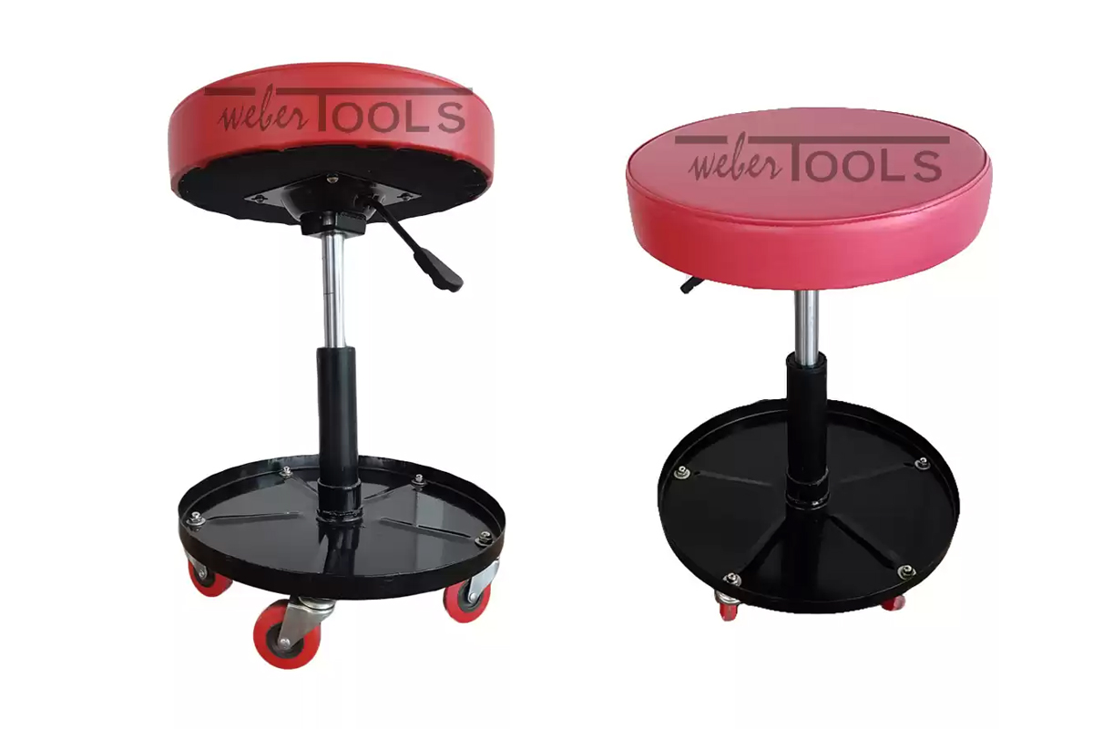 stolička montážní s odkládací policí, pojízdná průměr sedáku 360 mm, výška 380 - 510 mm - Hlavní obrázek