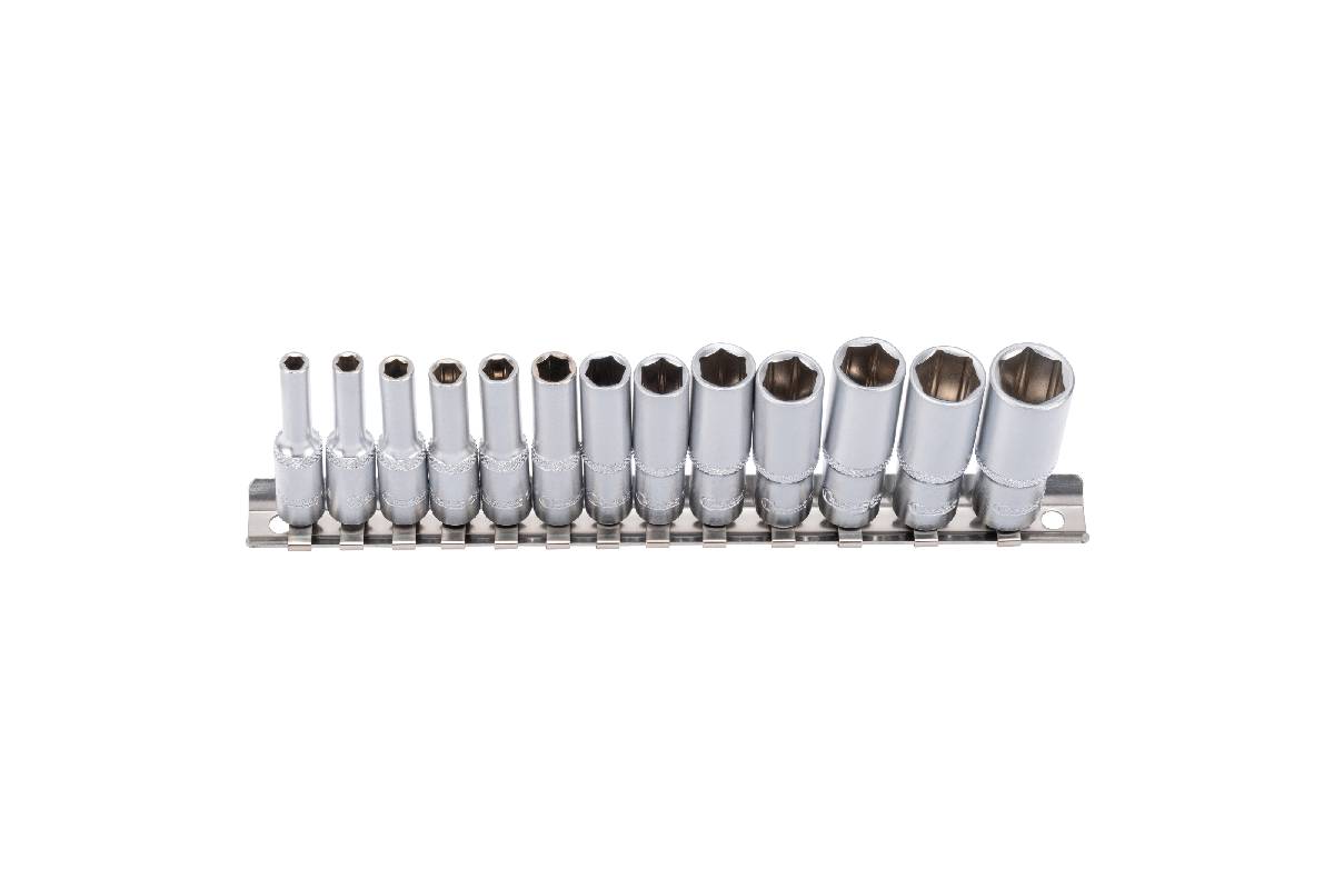 hlavice nástrčné 1/4", 6 ti hran 4 - 14 mm, prodloužené, sada 13 dílů - Hlavní obrázek