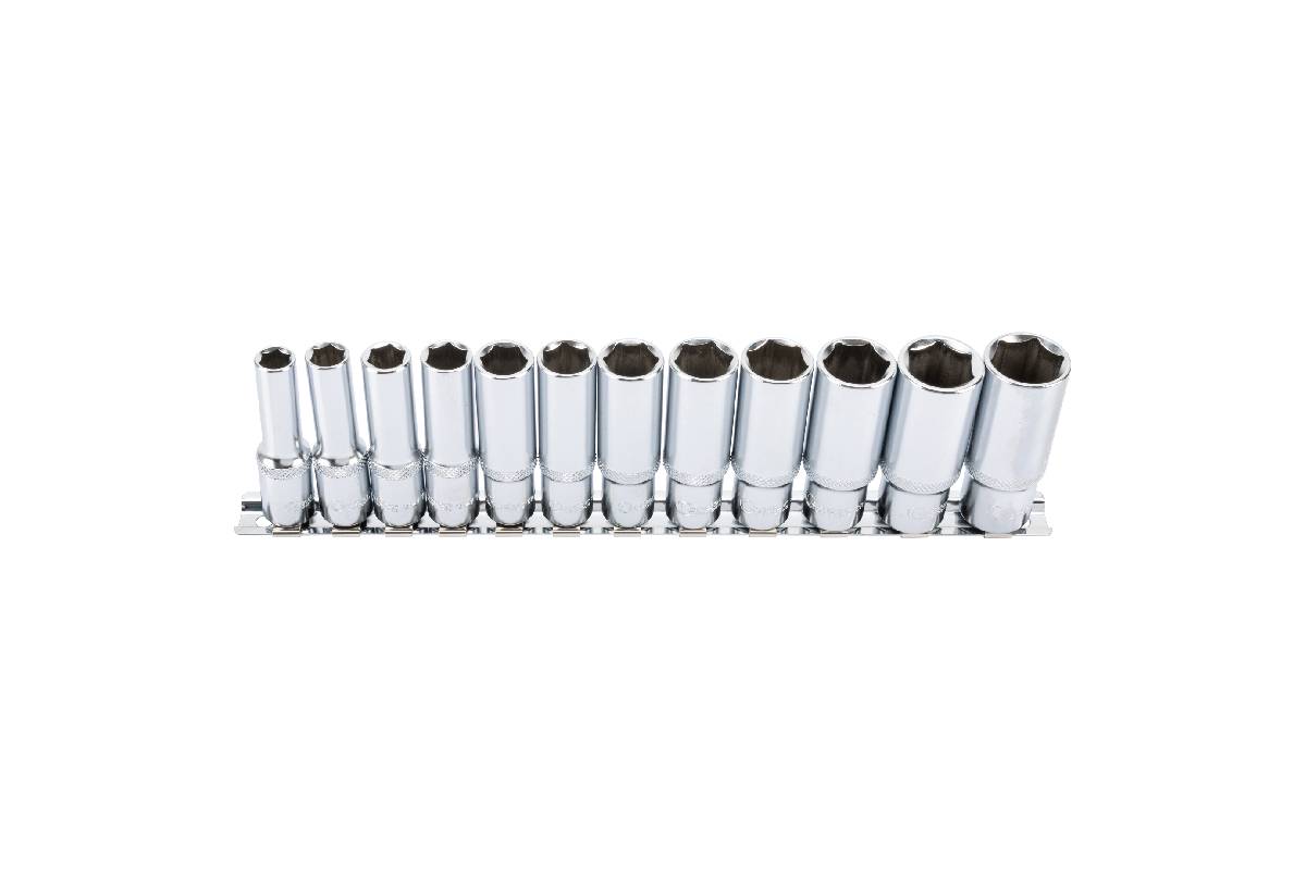 hlavice nástrčné 3/8", 6ti hran 8 - 19 mm, prodloužené, Xcess Performance, sada 12 dílů - Hlavní obrázek
