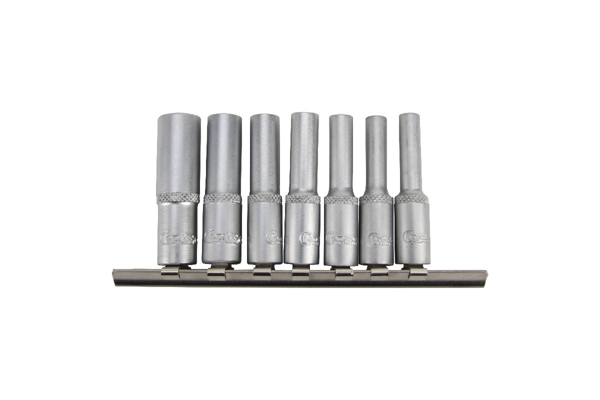 hlavice nástrčné 1/4", E-profil E4 - E11, prodloužené, sada 7 dílů - doprovodný obrázek 1