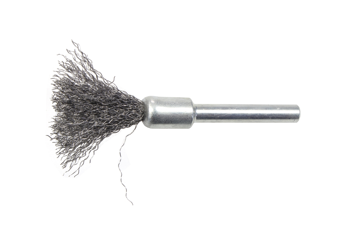 kartáč drátěný koncový, ocelový, vlnitý drát 0,3 mm, průměr 18 mm, dřík 6 mm - Hlavní obrázek