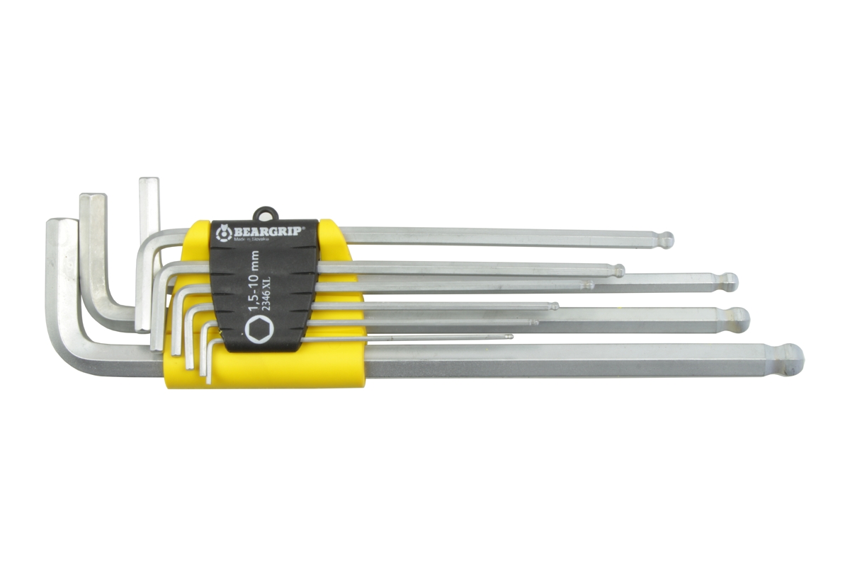 klíče zástrčné Inbus 1,5 - 10 mm, s koulí, chromované, sada 10 dílů, 2346 XL - Hlavní obrázek