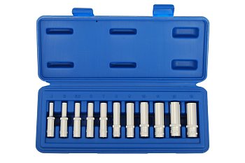 Hlavice nástrčné 1/4", 6ti hran 4 - 13 mm, prodloužené, sada 11 dílů - produktové foto