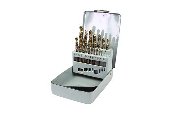 Vrtáky spirálové broušené HSS-Co.5%, průměr 1,0 - 10,0 mm, sada 19 dílů - produktové foto