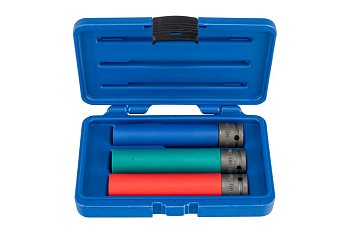Hlavice nástrčné 1/2", 6-ti hran 17, 19 a 21 mm, extra dlouhé, délka 150 mm, tvrzené, na ALU kola - produktové foto