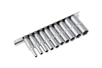 Hlavice nástrčné 1/4", 6ti hran 5/32" - 1/2", prodloužené, sada10 dílů - produktové foto