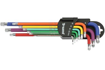 Klíče zástrčné Torx T15 - T50, Multicolor s magnetem, sada 9 dílů - produktové foto
