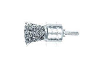 Kartáč drátěný koncový, ocelový, vlnitý drát 0,25 mm, průměr 30 mm, dřík 6 mm - produktové foto