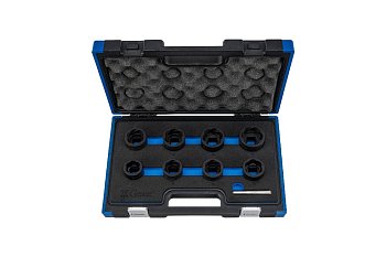 Hlavice nástrčné 3/4", Spirál 27-41 mm, na poškozené šrouby a matice, Xcess Performance, sada 9 dílů - produktové foto