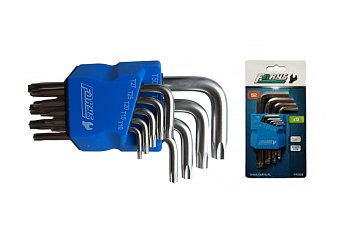 Klíče zástrčné Torx T10 - T50, vrtané, sada 9 dílů - produktové foto